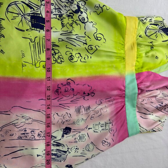 SOLD Beautiful SILK Lilly Pulitzer PETRA Maxi Dress "A Day in the Life" Size 4 - Picture 12 of 16